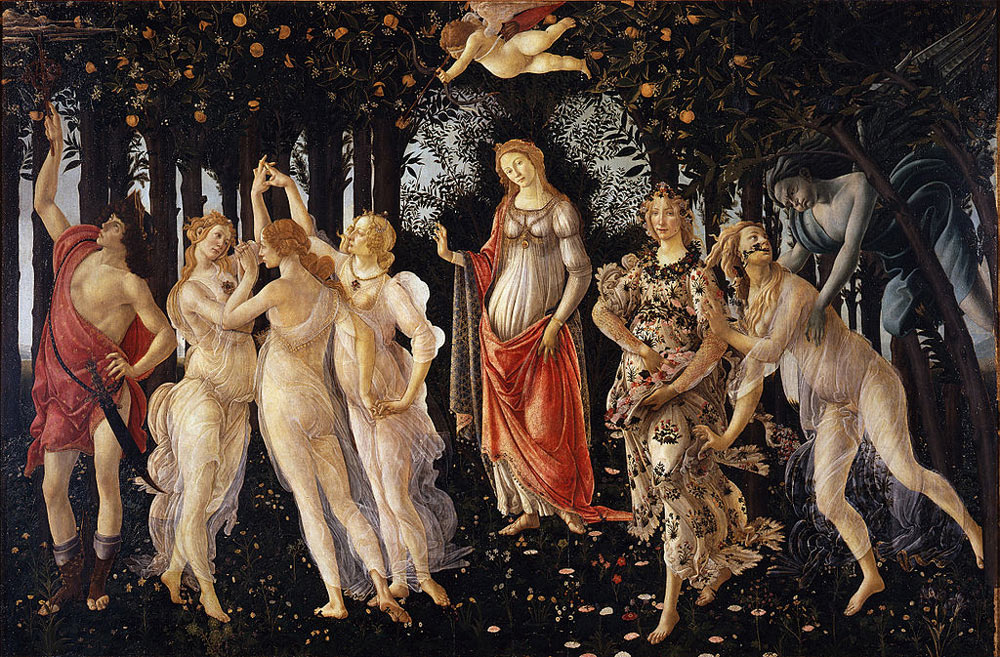 Sandro Botticelli, La Primavera, 1482, τέμπερα, Uffizi Φλωρεντία